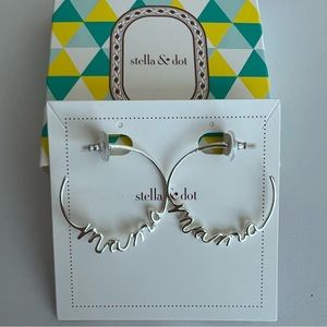 Stella & Dot Silver Mama Hoops - New In Box